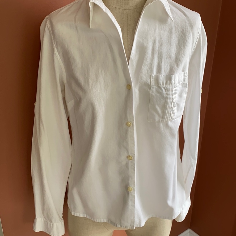 White button down blouse